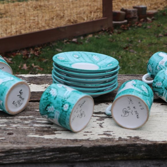 Vintage Italia Bitossi Hand Painted Tea Set - Picture 5 of 8